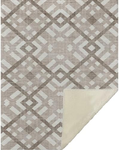 Addison Rugs ASB616 Taupe 50" x 70" Oversized Sherpa Throw Blanket