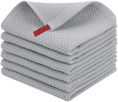 Cotton Kitchen Towels - Soft, Absorbent, Dish Cloths for Cleaning and
