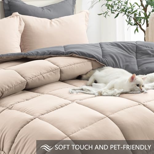 Homelike Moment Queen Comforter Set 3 Piece, Lightweight Soft Bed Sets