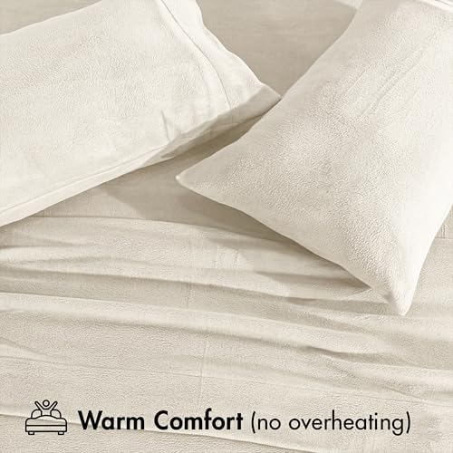 RUVANTI Ultra Soft Fleece Sheets, 4 PCS, Full Size Sheets Set, Ivory