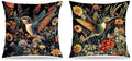 William Morris Inspired-Vintage Floral Hummingbird Pillow Covers 18x18