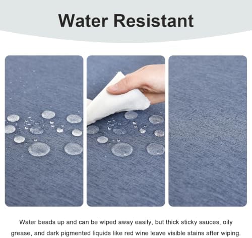 Wolkemer Square Tablecloth 60 x 60 Inches Faux Linen Water Resistant