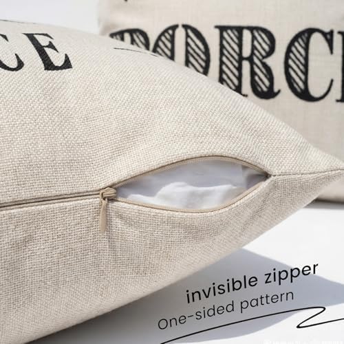 JOJOGOGO Welcome to Our Porch Outdoor Pillow Covers Waterproof 18x18