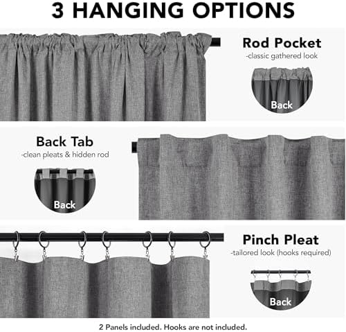 Deconovo Blackout Curtains for Bedroom, Living Room 63 Inch Long 2