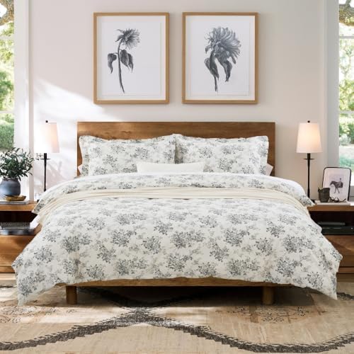DAUAOTO Duvet Cover Queen Size Set - 90"x90" Cover + 2 Shams, 100%