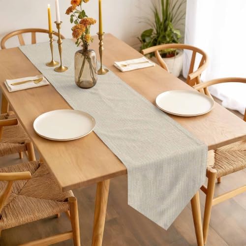 Vintage Beige Table Runner 108 inches Long Country Rustic Farmhouse