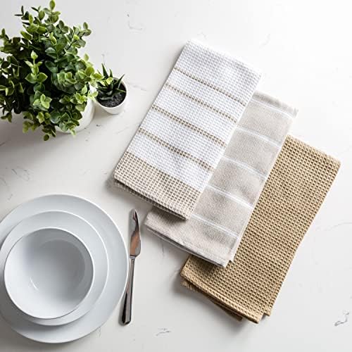 Fabstyles Kitchen Towels Cuisine Stripes Premium Quality 100% Cotton