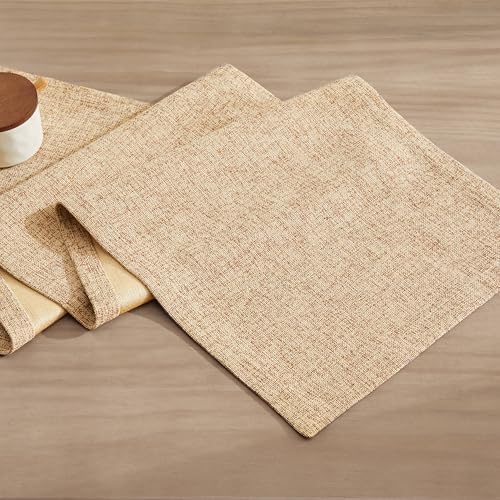 ZeeMart Burlap Style Farmhouse Table Runner, 14x36 Inches Warm