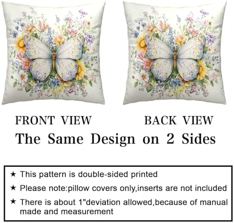 Spring Summer Pillow Cases Butterfly with Daisy Sunflower Pillow