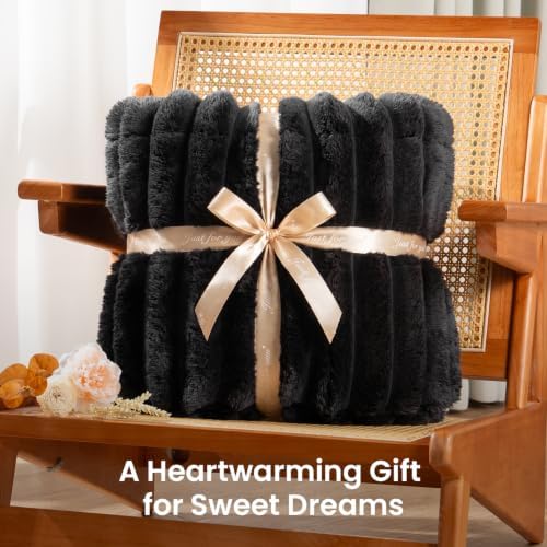 Drewin Weighted Blanket for Adults Queen Size 20lbs, Black Throw