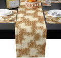 Brown Patchwork Table Mats Set of 6 with Table Runner 90 Inches
