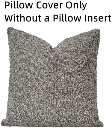 Sunkifover Textured Boucle Throw Pillow Cover 18x18 Inch, Accent Solid