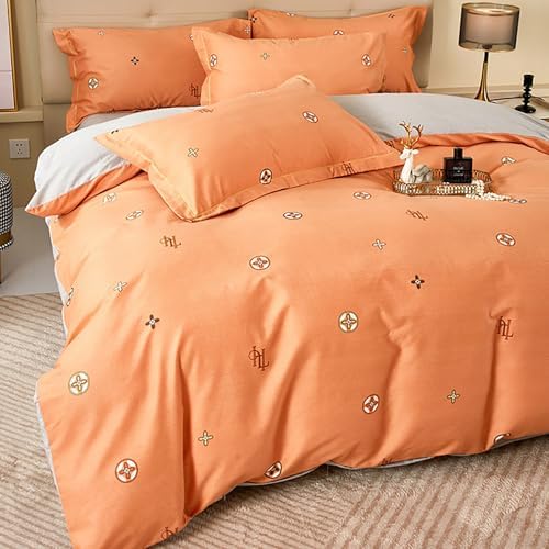 100% Cotton Floral Duvet Cover Queen, Soft Long-Staple Cotton