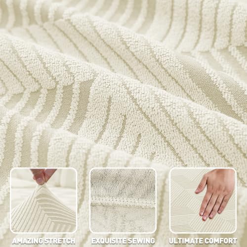 ZNSAYOTX 3 Piece Stretch Couch Covers (72"-90") New-Rectangle Texture