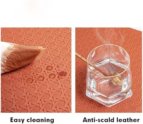 Faux Leather Placemats Set of 6 Non-Slip Heat Resistant Waterproof