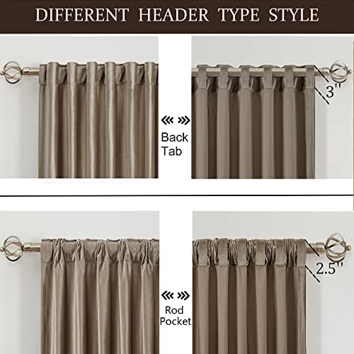 PRIMROSE Blackout Taupe Velvet Curtains 72 inch Long for Living