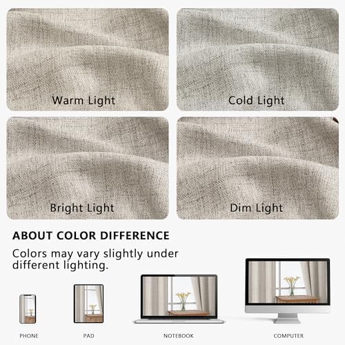 OVZME Extra Wide Curtains 120 Inches Long 2 Panels, Extra Long Light