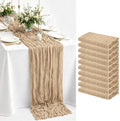 10 Pack Beige Cheesecloth Table Runner, 17x108 Inch 9FT Soft Gauze