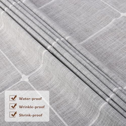 Winknowl Rustic Tablecloth, Cotton Linen Fabric Wrinkle Free Table