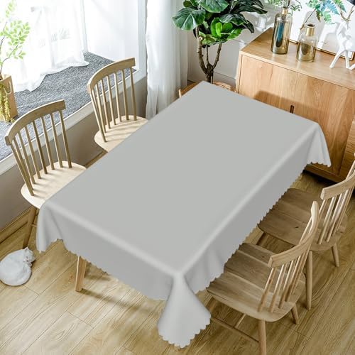 Pure Color Gray Tablecloth 60x120 Inch Solid Color Gray Fabric Table
