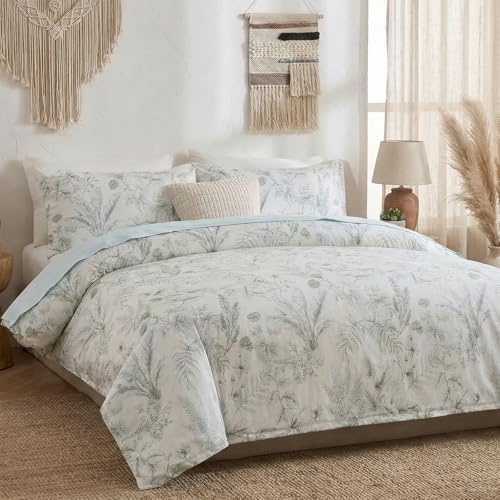 Duvet Cover and Pillowcases Set Queen Size 100% Nature Cotton