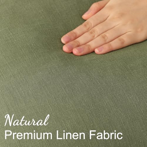 decorUhome Fall Olive Green Linen Throw Pillow Covers 22x22 Set of 2