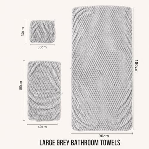 Extra Large Soft Bathroom Towels Set of 10 for Adults. 2 Bath Towels