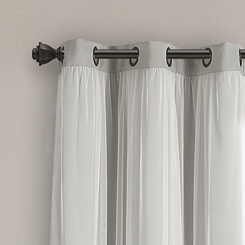Lush Decor Sheer Grommet Curtains With Insulated Blackout Lining