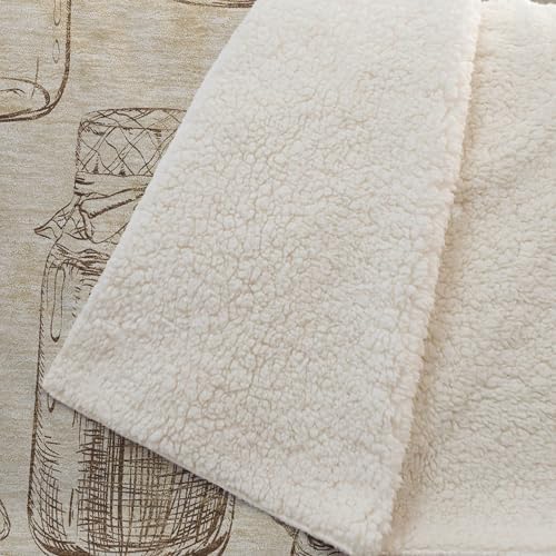 Addison Rugs ASB173 Beige 50" x 70" Oversized Sherpa Throw Blanket