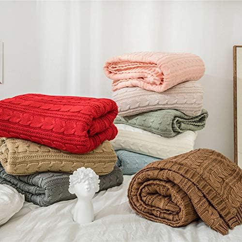 vctops Cable Knit Sherpa Throw Blanket Super Soft Warm Thick Sweater