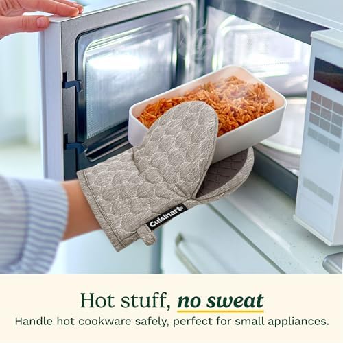 Cuisinart ShieldPro Mini Silicone Oven Mitts, 2-Pack 5.5"x8.5", 450F