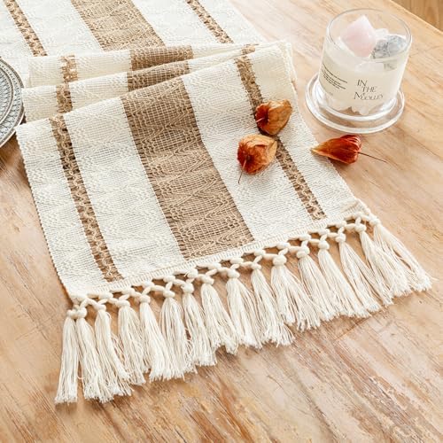 Fancy Homi Boho Table Runner 90 Inches Long Neutral Macrame Table