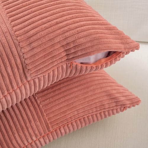 Fancy Homi 2 Packs Coral Decorative Throw Pillow Covers 20x20 Inch for