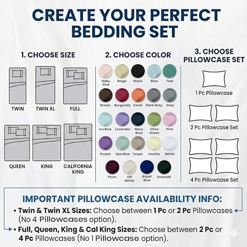 LUX Décor Full Sheet Set - 4 Piece Ultra-Soft Microfiber Bed Sheets