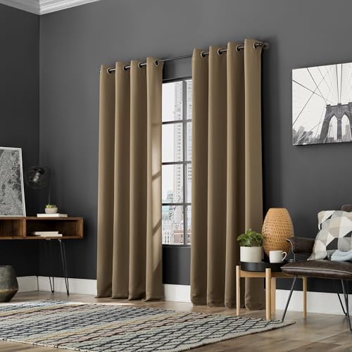 Sun Zero Soho 2-Pack Energy Saving Noise Reducing Blackout Grommet