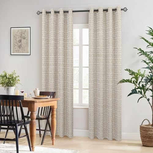 Pitalk Living Room Curtains 63 Inch Length 2 Panels Unique Pattern