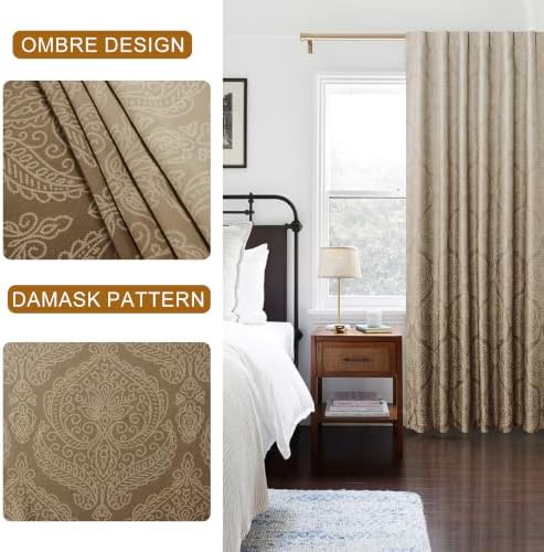 DWCN Ombre Curtains for Bedroom 96 inches Length - Back Tab Elegant