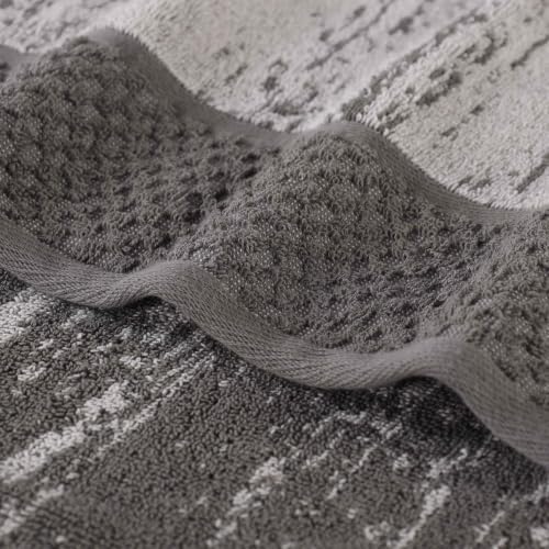 SUPERIOR Cotton Bathroom Towel Set Plush Absorbent 12 Piece Charcoal