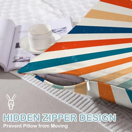 1 Pack Satin Pillowcase for Hair and Skin Retro Colourful Sunset