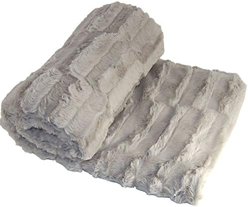 Home Soft Things Grey Saga Double Sided Faux Fur Throw, 60" x 80"