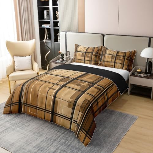 Erosebridal Boho Beige Brown Grey Duvet Cover Set Mid Century 100%