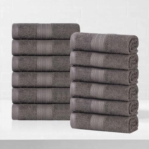 SUPERIOR Eco-Friendly Cotton 12-Piece Face Towel/Washcloth Set, Small