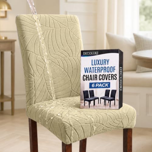 Waterproof Dining Chair Covers Set of 6 - 3 Layers Thick Fabric