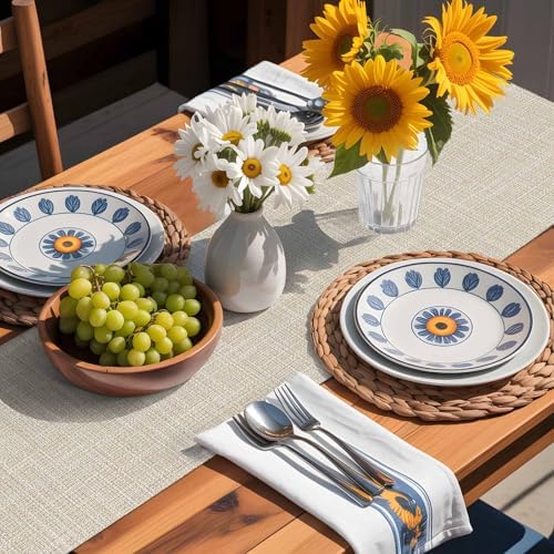 Minimalist Cream Beige Table Runner for Dining Table Rustic Neutral