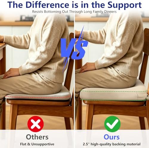 Chair Cushions for Dining Chairs Set of 4, 17" x 16" x 2.5" Thick