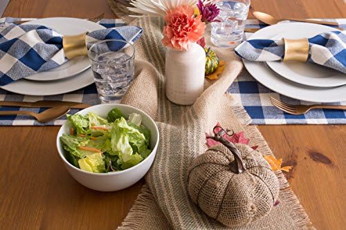 DII Sage Green Jute Burlap Table Runner, 14x72 Farmhouse Rustic Stripe
