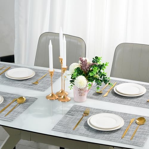 Placemats Set of 12, Gray