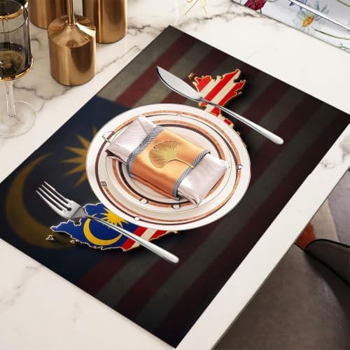 Placemat Set of 12 Washable Linen Textured Place Mats for Dinner