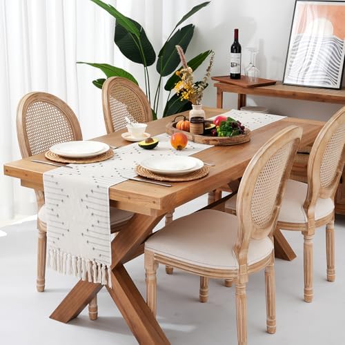 Chassic Boho Cotton Woven Table Runners, Country Rustic 72 inches Long