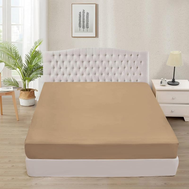 1-Piece Fitted/Bottom Sheet Only Queen (60" x 80") Breathable 100%